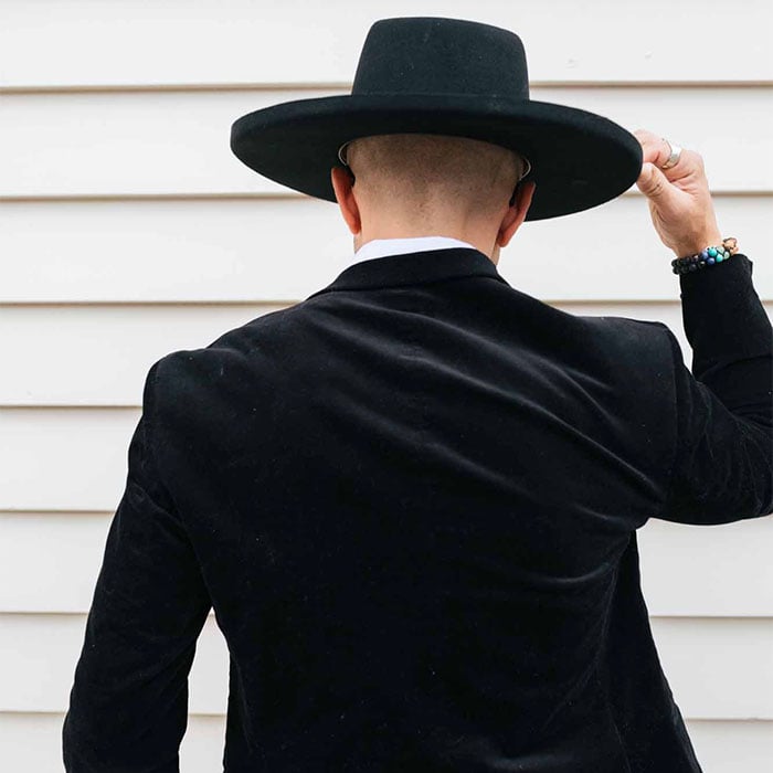 Five Points Wide Brim Fedora Hat – Black