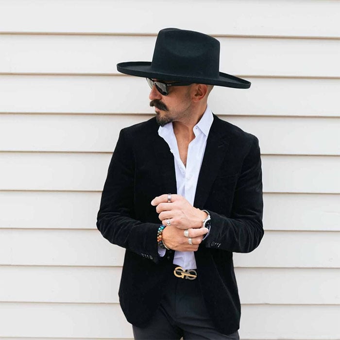 Five Points Wide Brim Fedora Hat – Black